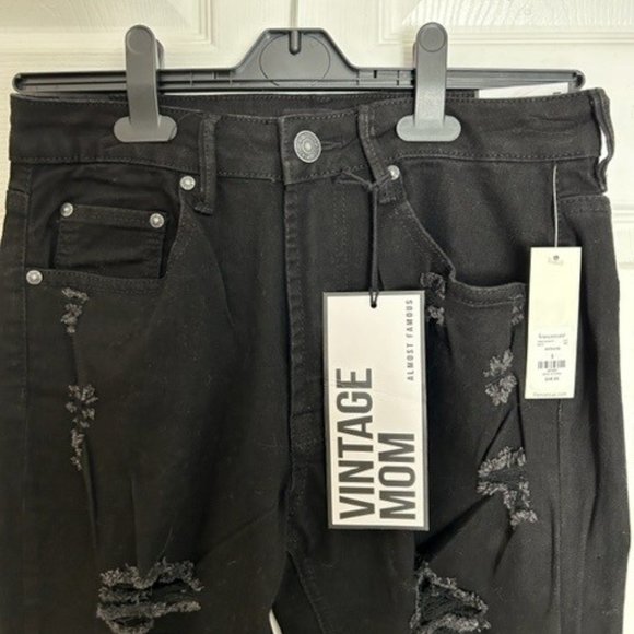 Almost Famous Vintage Mom Black Women's Ripped Jeans - Picture 3 of 7